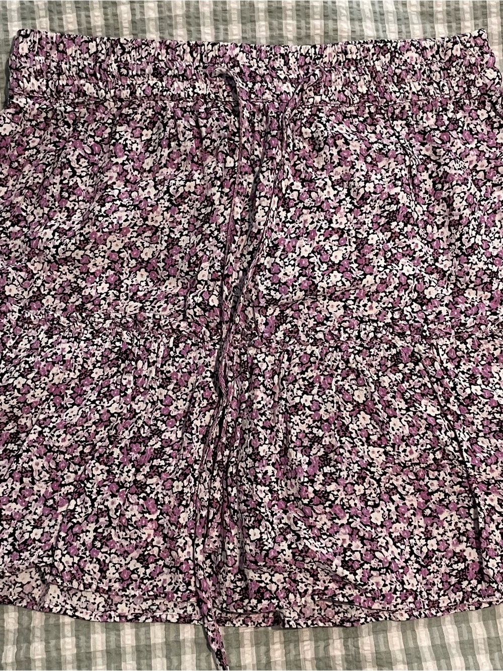 Zara Pink Floral Tiered Drawstring Skort